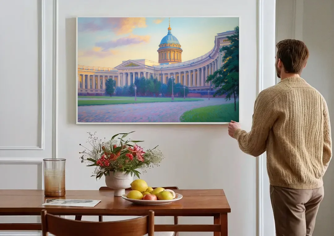 Kazan Cathedral Serenity canvas wall art above a dining table