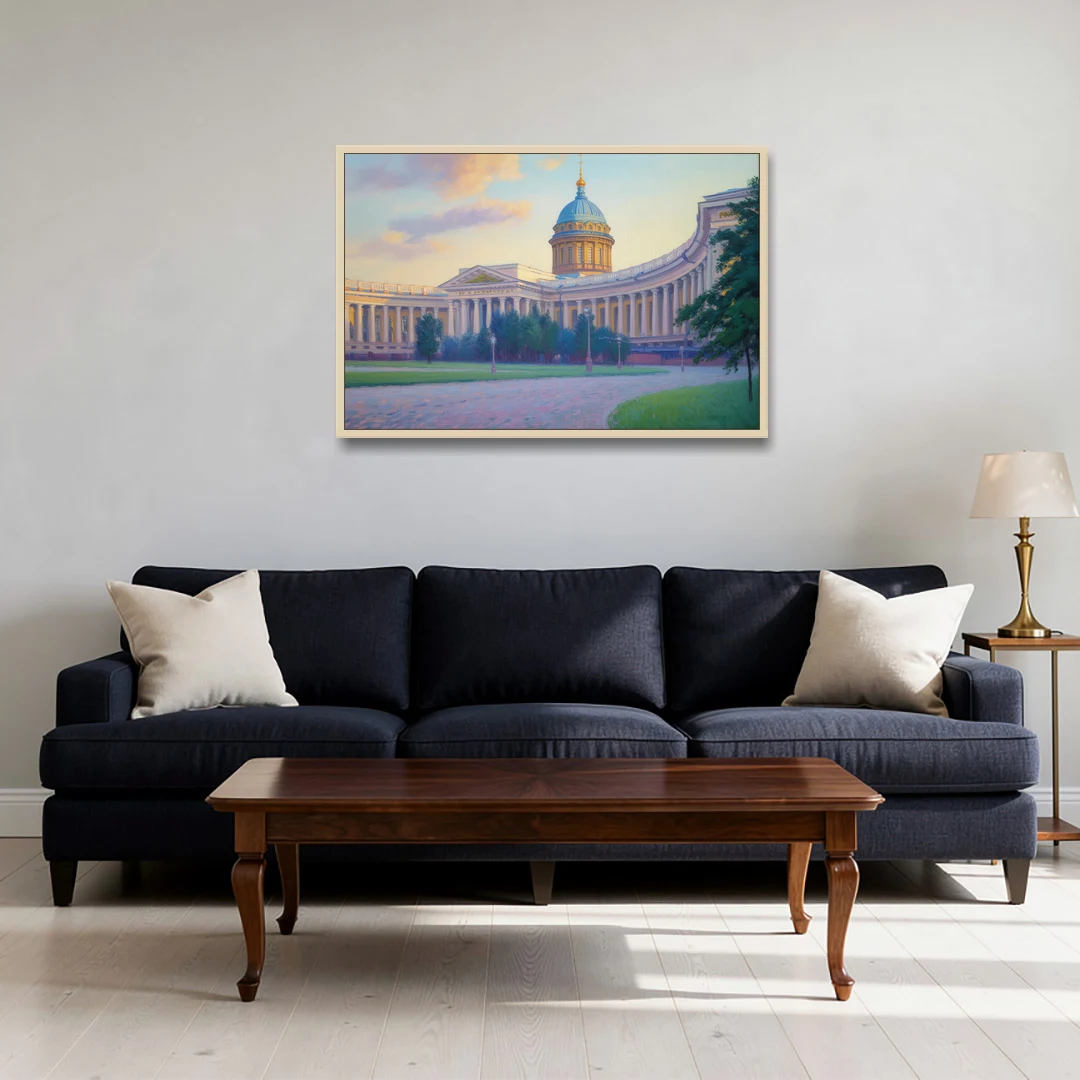 Kazan Cathedral Serenity - Oak Framed Canvas Wall Art - Sofa - 36x24