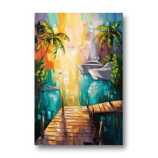 Key West Harbor Views - Canvas Wall Art - Front