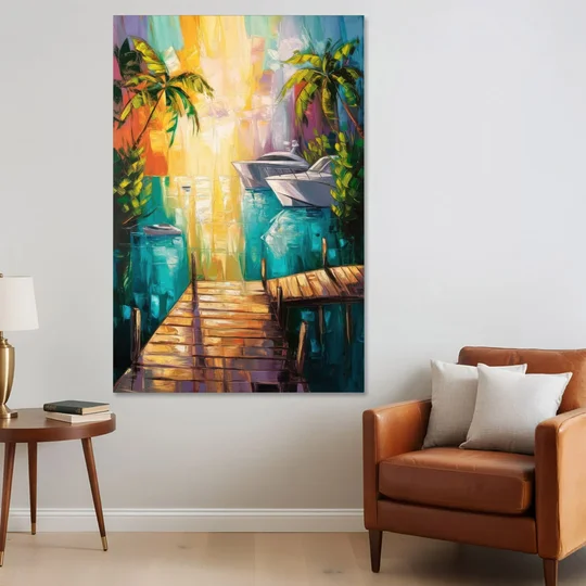 Key West Harbor Views - Canvas Wall Art - Sofa - 40x60