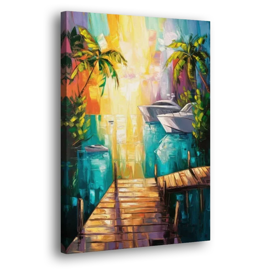 Key West Harbor Views - Canvas Wall Art - Side