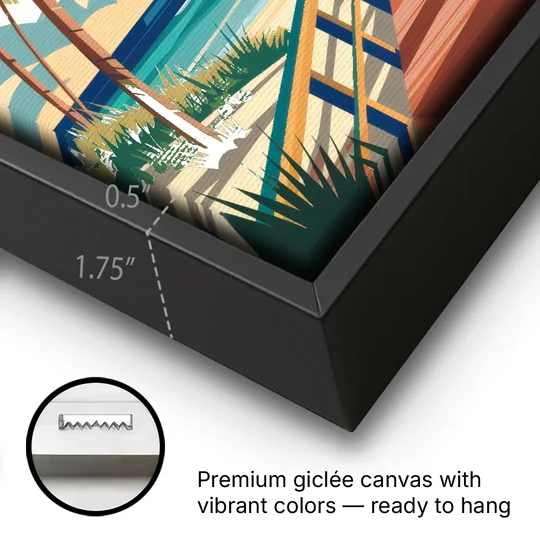 Key West Ocean Breeze - Black Framed Canvas Wall Art - Gallery Wrap Corner