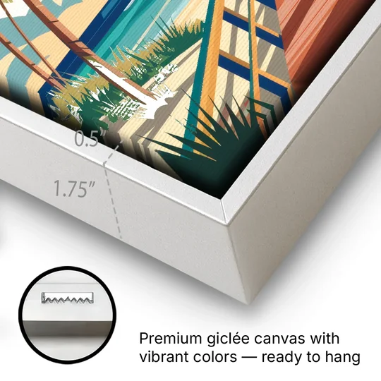 Key West Ocean Breeze - White Framed Canvas Wall Art - Gallery Wrap Corner