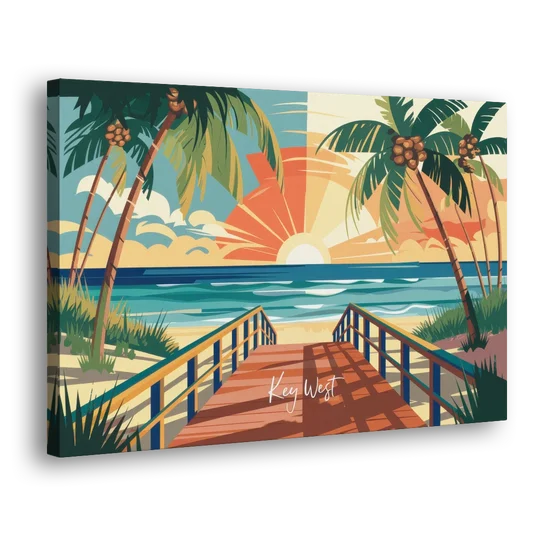Key West Ocean Breeze - Canvas Wall Art - Side