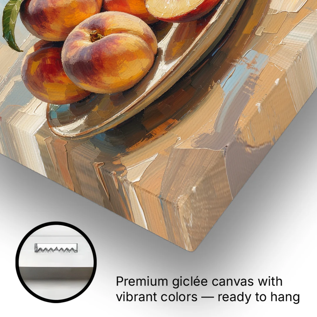 Kitchen Paintings Sunlit Peach Pile - Canvas Wall Art - Gallery Wrap Corner