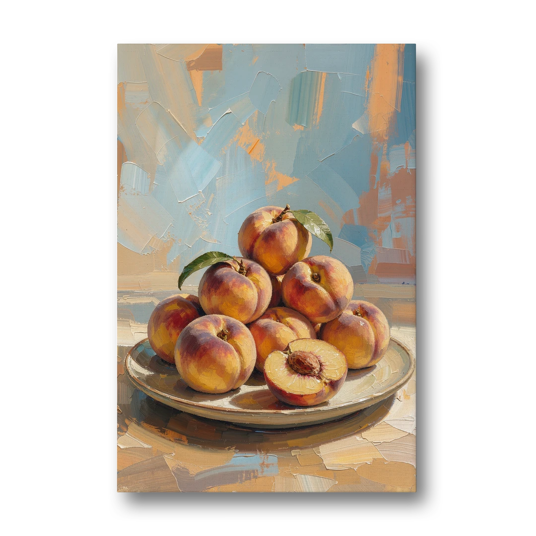 Kitchen Paintings Sunlit Peach Pile - Canvas Wall Art - Front