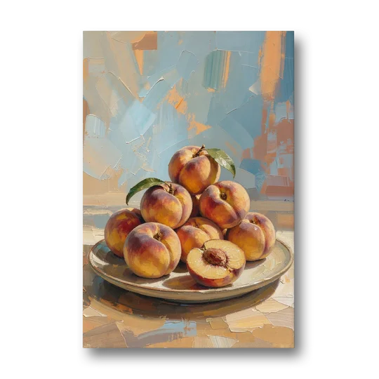 Kitchen Paintings Sunlit Peach Pile - Canvas Wall Art - Front