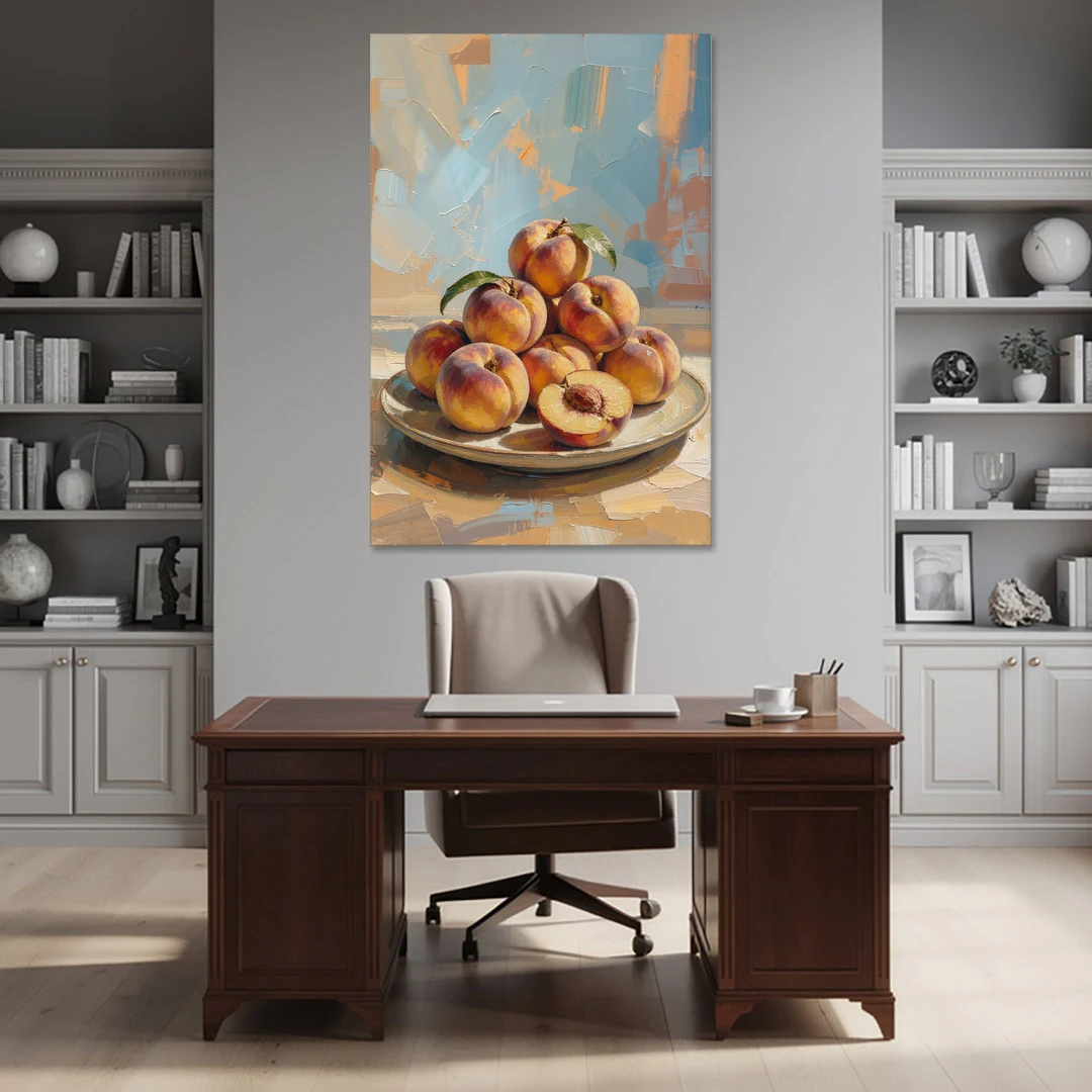 Kitchen Paintings Sunlit Peach Pile - Canvas Wall Art - Office - 40x60