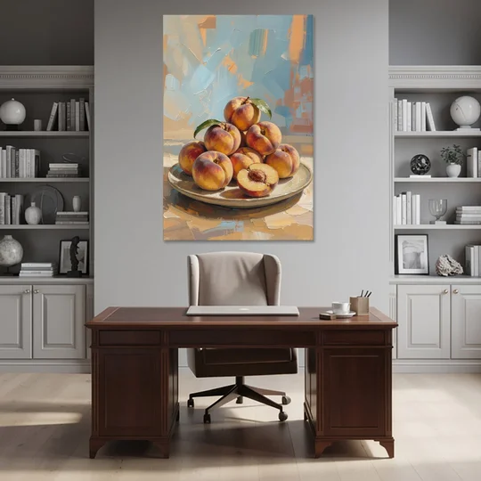 Kitchen Paintings Sunlit Peach Pile - Canvas Wall Art - Office - 40x60