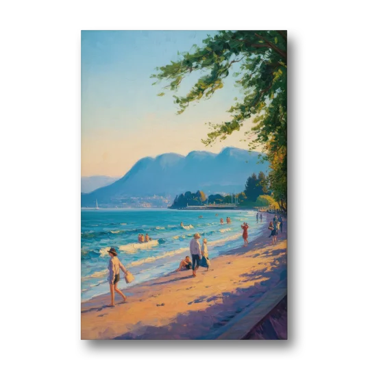 Kitsilano Beach Day - Canvas Wall Art - Front