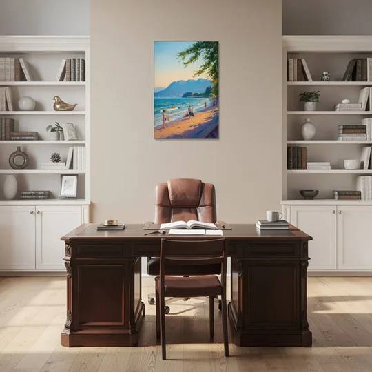 Kitsilano Beach Day - Canvas Wall Art - Office - 24x36