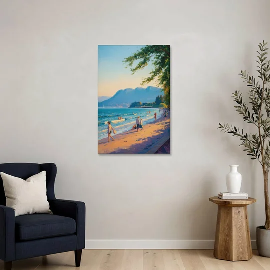 Kitsilano Beach Day - Canvas Wall Art - Sofa - 24x36