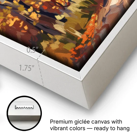 Knoxville Autumn Colors - White Framed Canvas Wall Art - Gallery Wrap Corner