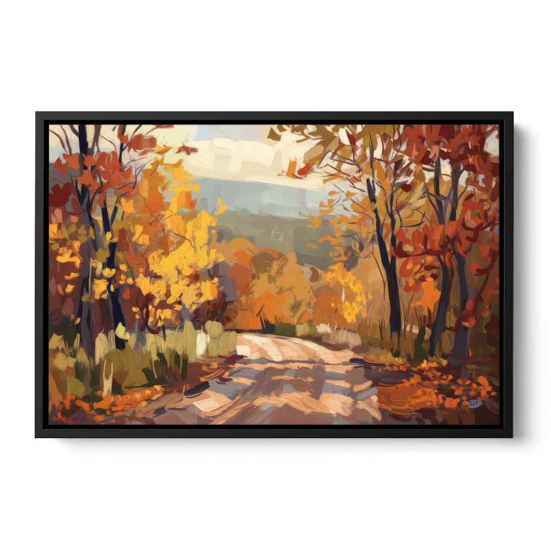 Knoxville Autumn Colors - Black Framed Canvas Wall Art - Front