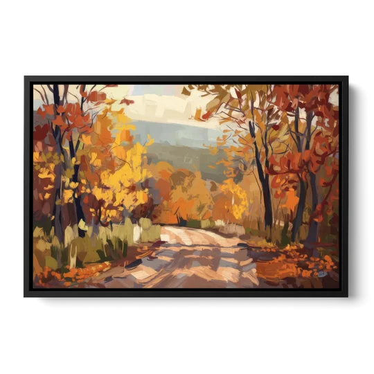 Knoxville Autumn Colors - Black Framed Canvas Wall Art - Front