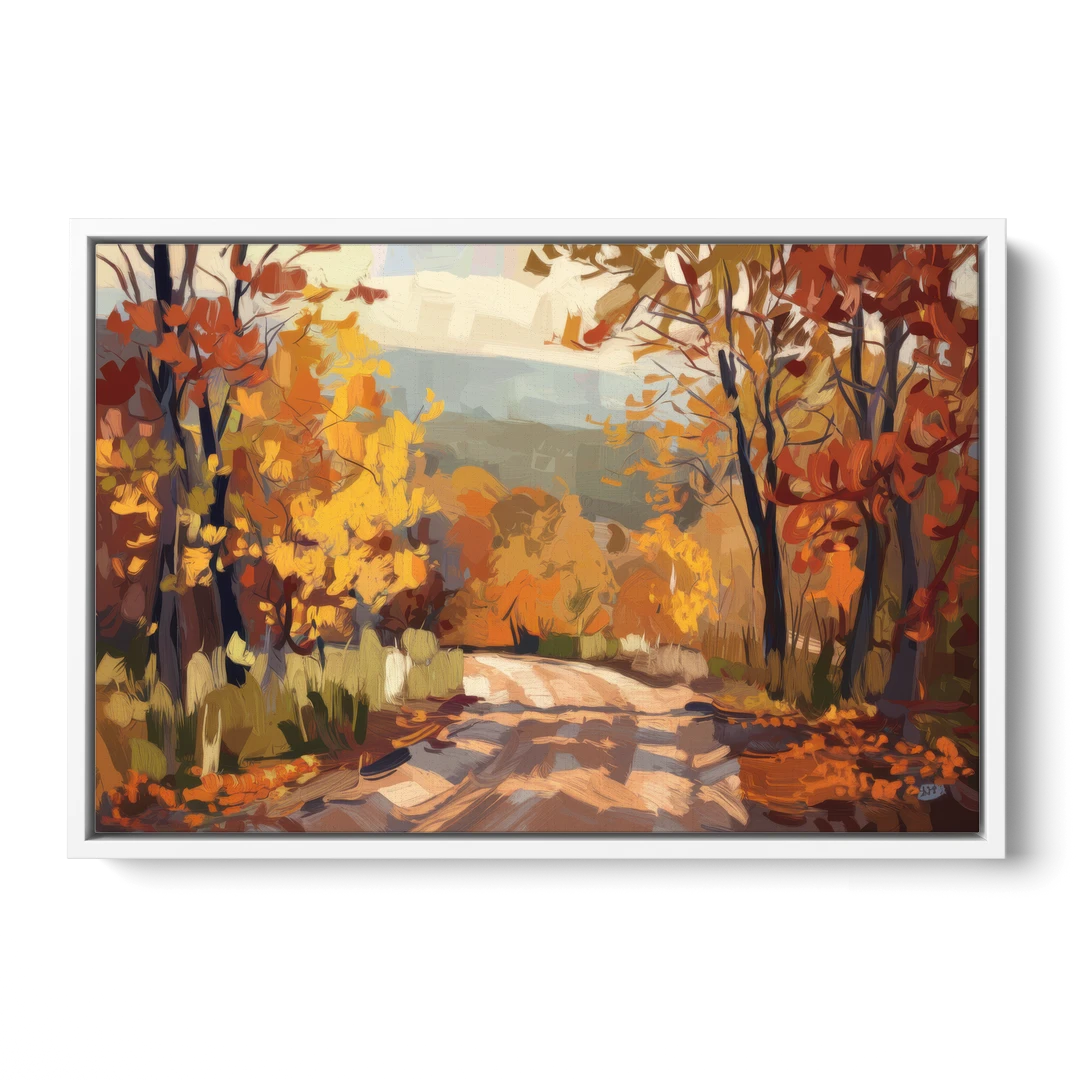 Knoxville Autumn Colors - White Framed Canvas Wall Art - Front
