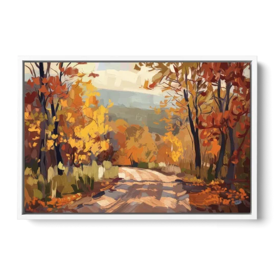 Knoxville Autumn Colors - White Framed Canvas Wall Art - Front