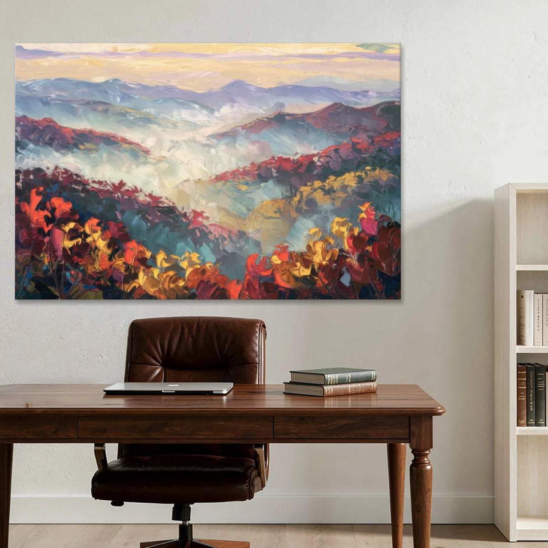 Knoxville Smoky Mountains Scene - Canvas Wall Art - Office - 60x40