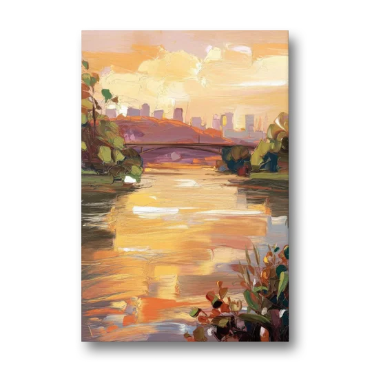 Knoxville Tennessee River View - Canvas Wall Art - Front