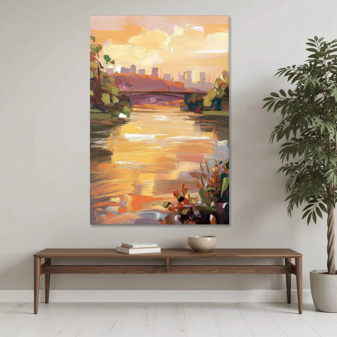 Knoxville Tennessee River View - Canvas Wall Art - Coffee Table - 40x60