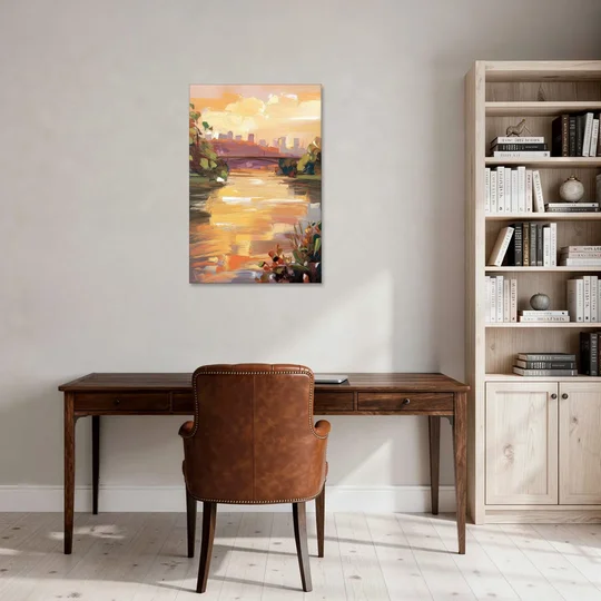 Knoxville Tennessee River View - Canvas Wall Art - Office - 24x36