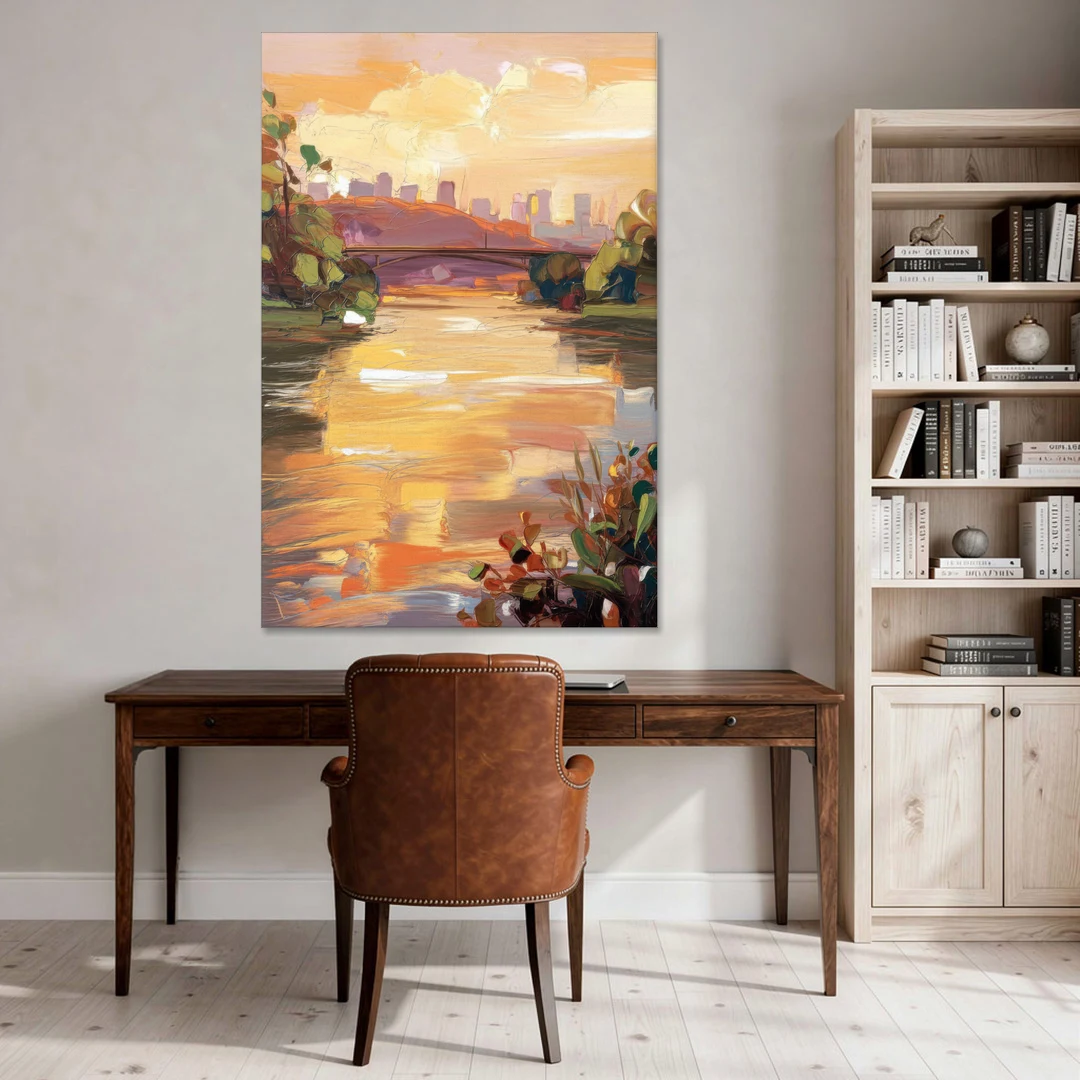 Knoxville Tennessee River View - Canvas Wall Art - Office - 40x60