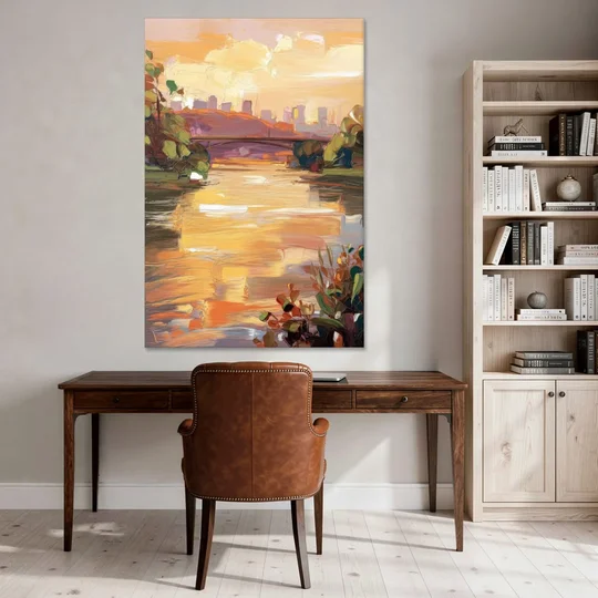 Knoxville Tennessee River View - Canvas Wall Art - Office - 40x60