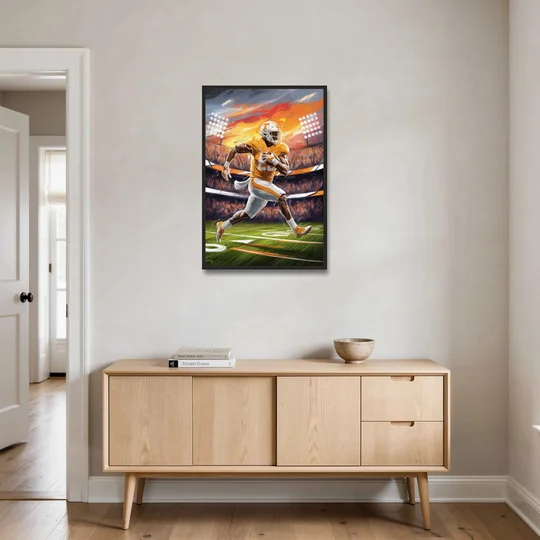 Knoxville Vols Game Day - Black Framed Canvas Wall Art - Coffee Table - 24x36