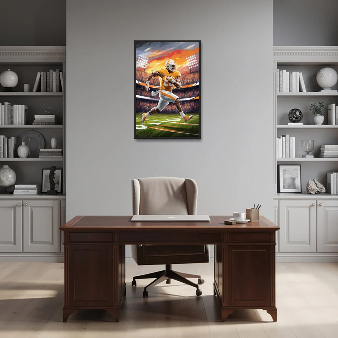 Knoxville Vols Game Day - Black Framed Canvas Wall Art - Office - 24x36