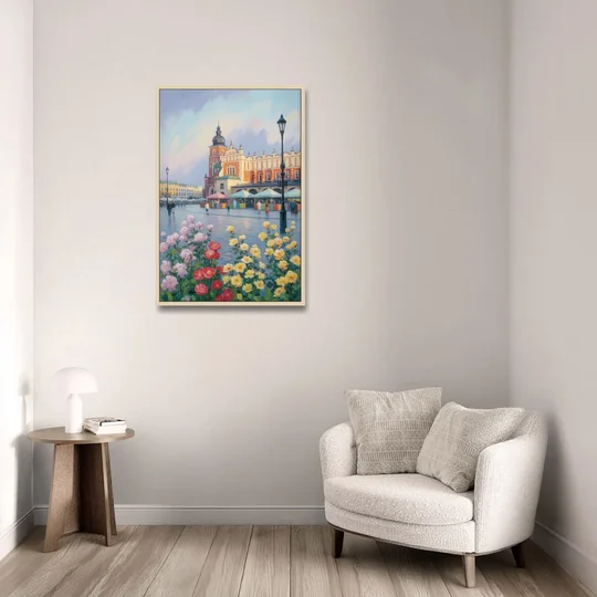 Krakow's Cloth Hall - Oak Framed Canvas Wall Art - Sofa - 24x36
