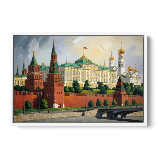 Kremlin Majesty - White Framed Canvas Wall Art - Front