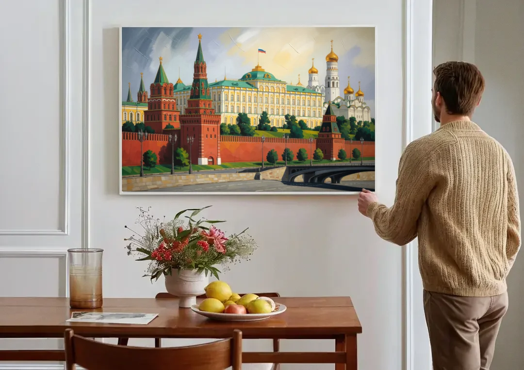 Kremlin Majesty canvas wall art above a dining table