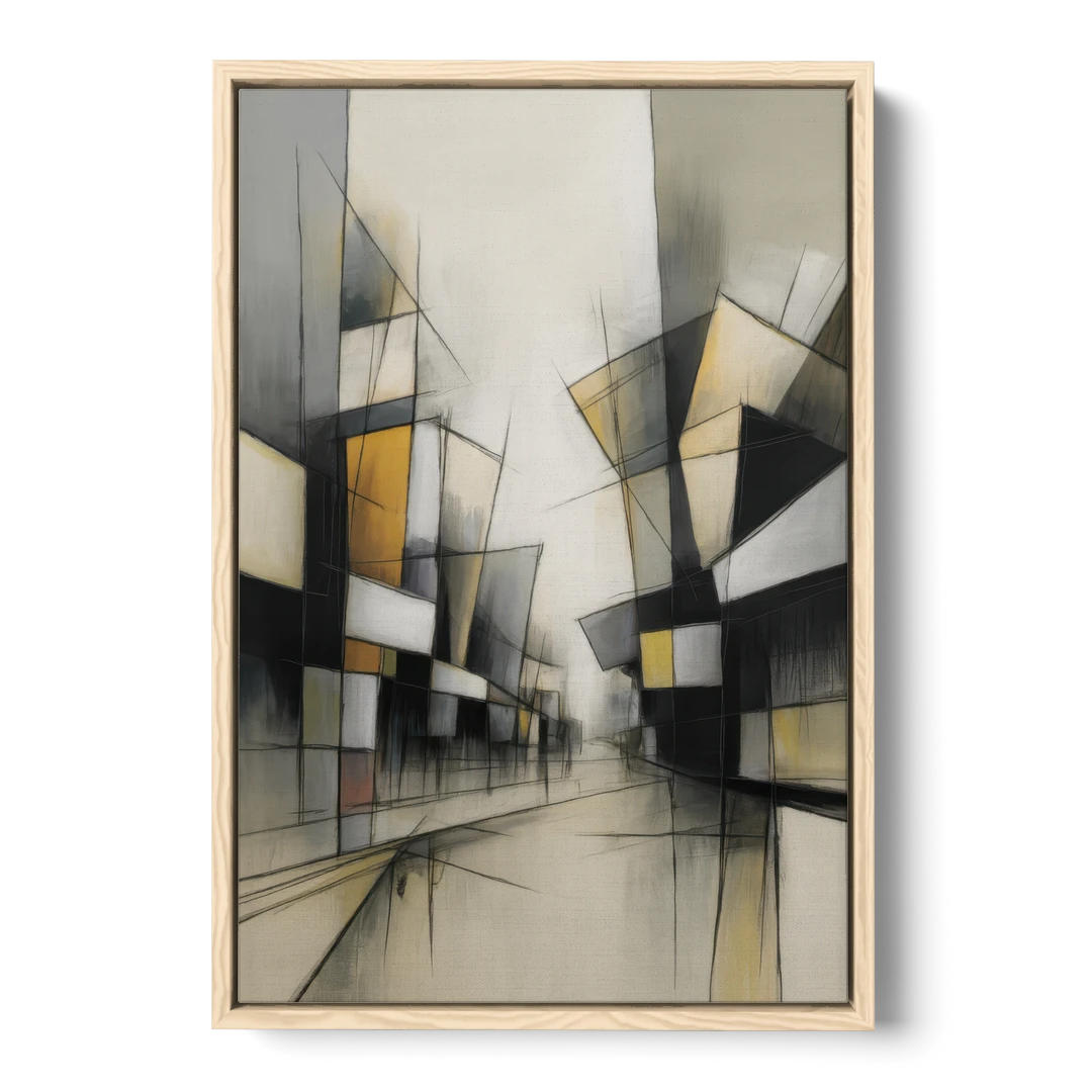 Kreuzberg Colors - Oak Framed Canvas Wall Art - Front
