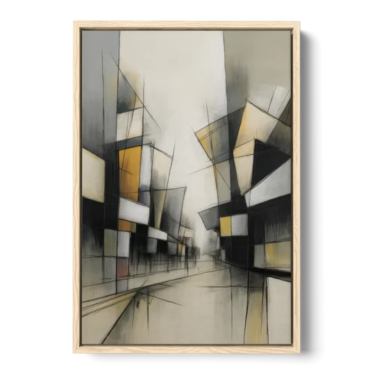 Kreuzberg Colors - Oak Framed Canvas Wall Art - Front