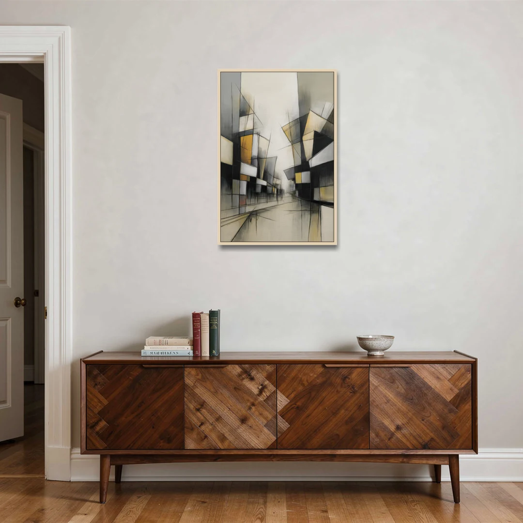 Kreuzberg Colors - Oak Framed Canvas Wall Art - Coffee Table - 24x36