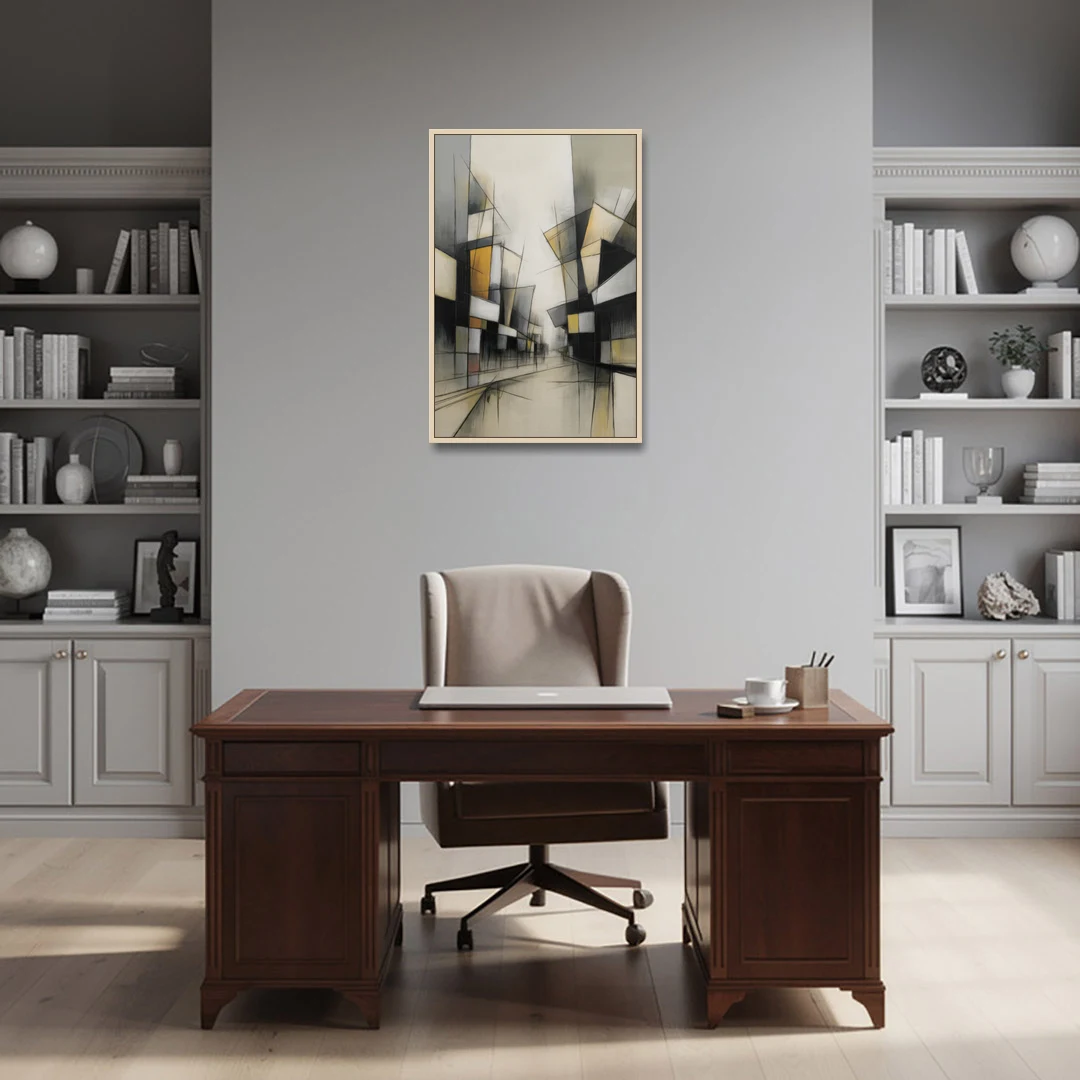 Kreuzberg Colors - Oak Framed Canvas Wall Art - Office - 24x36