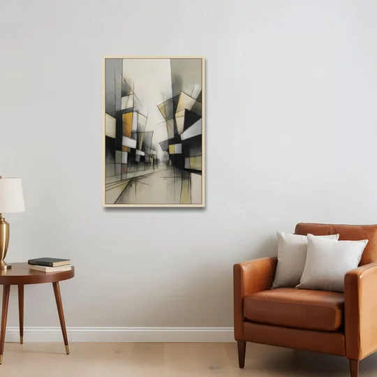 Kreuzberg Colors - Oak Framed Canvas Wall Art - Sofa - 24x36