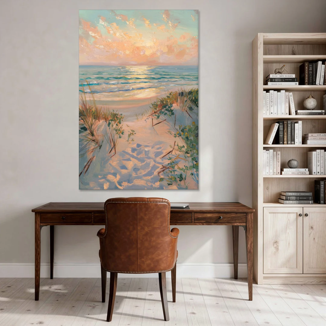 La Jolla Beachfront Serenity - Canvas Wall Art - Office - 40x60