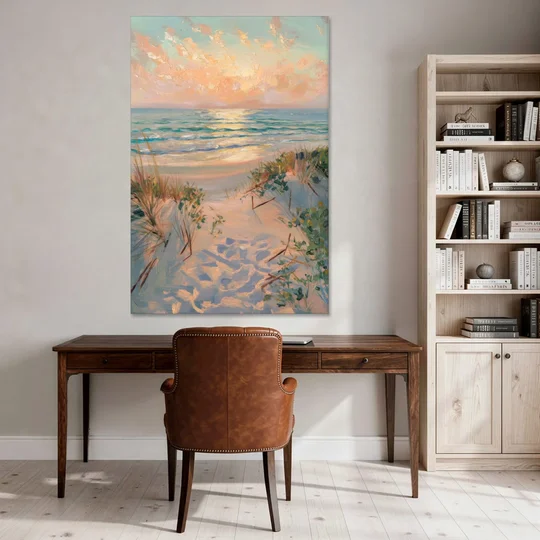 La Jolla Beachfront Serenity - Canvas Wall Art - Office - 40x60