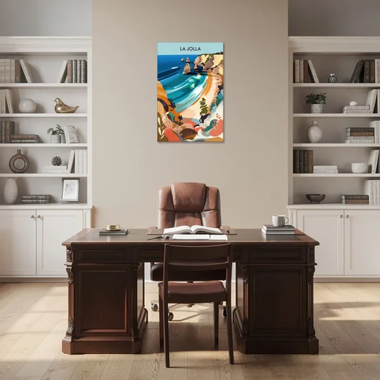 La Jolla Coastal Vibes - Canvas Wall Art - Office - 24x36