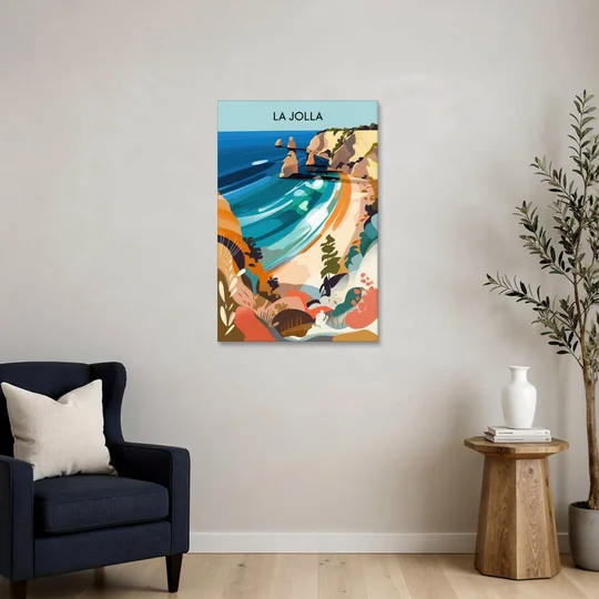 La Jolla Coastal Vibes - Canvas Wall Art - Sofa - 24x36