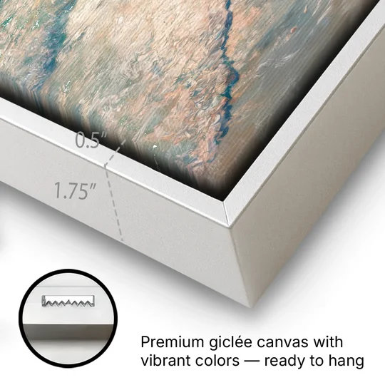 La Jolla Ocean Breeze - White Framed Canvas Wall Art - Gallery Wrap Corner