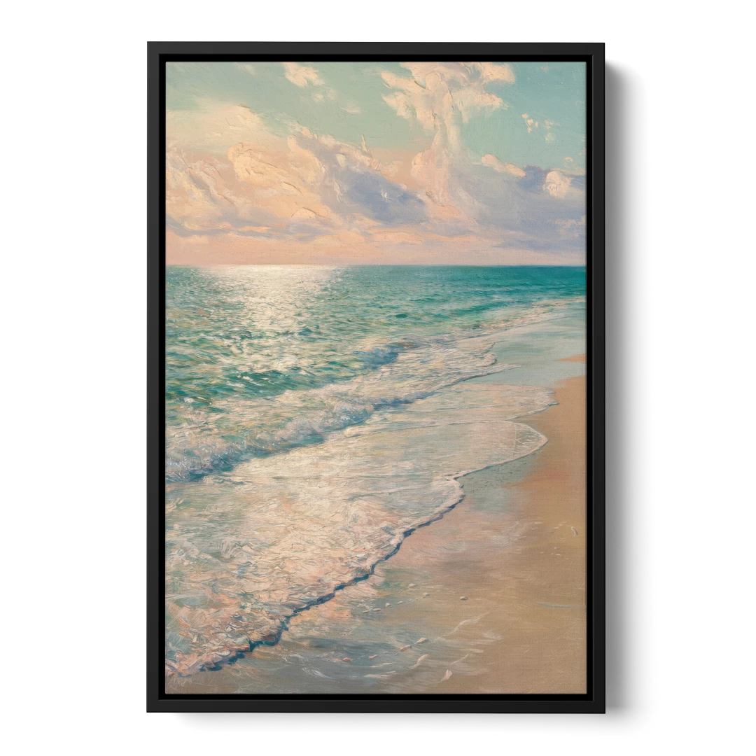 La Jolla Ocean Breeze - Black Framed Canvas Wall Art - Front