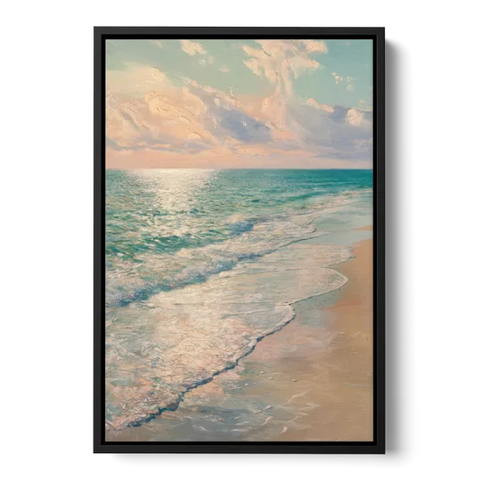 La Jolla Ocean Breeze - Black Framed Canvas Wall Art - Front
