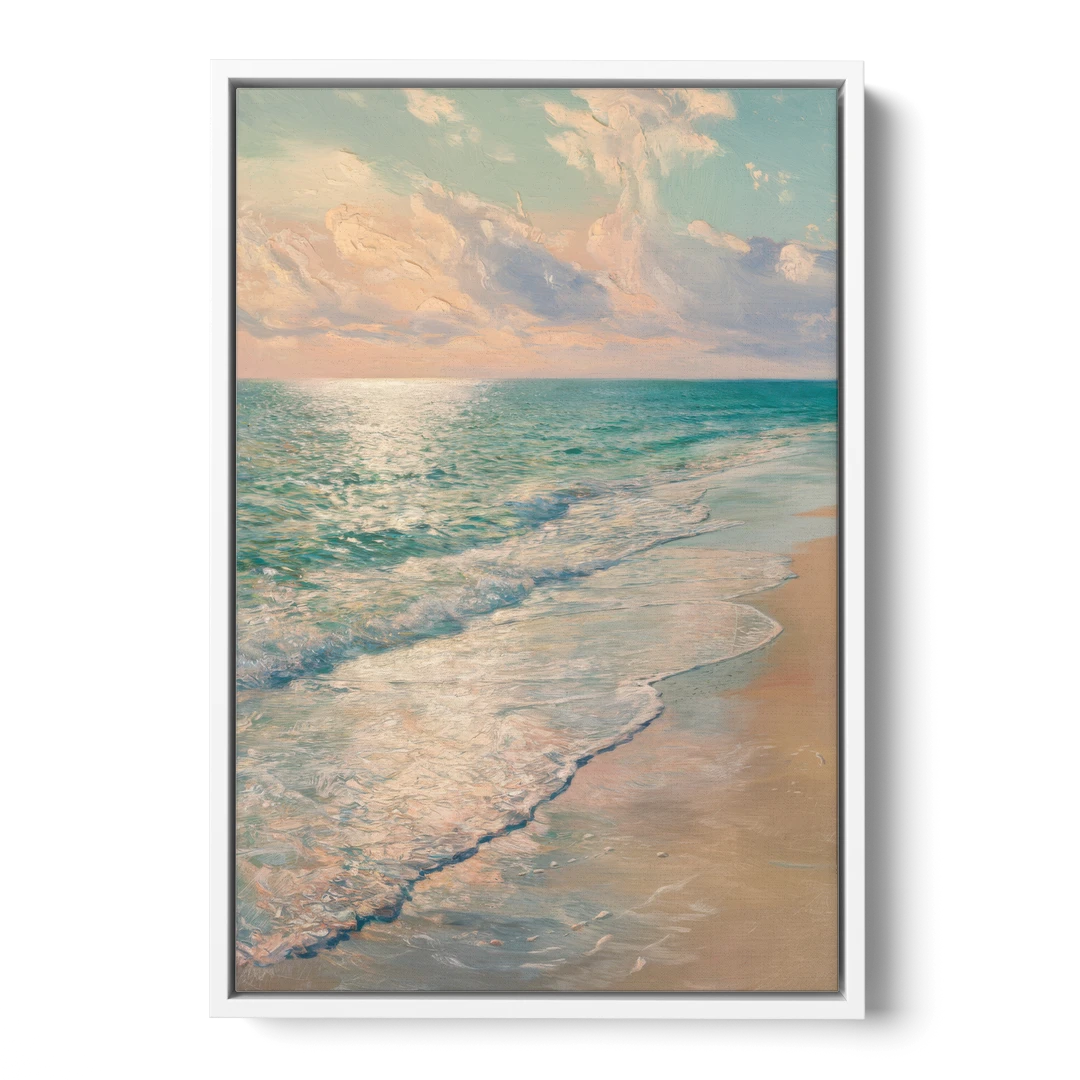 La Jolla Ocean Breeze - White Framed Canvas Wall Art - Front