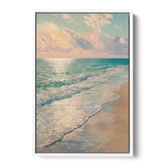 La Jolla Ocean Breeze - White Framed Canvas Wall Art - Front
