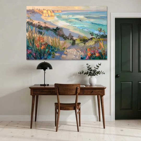 La Jolla Pacific Blues - Canvas Wall Art - Office - 60x40