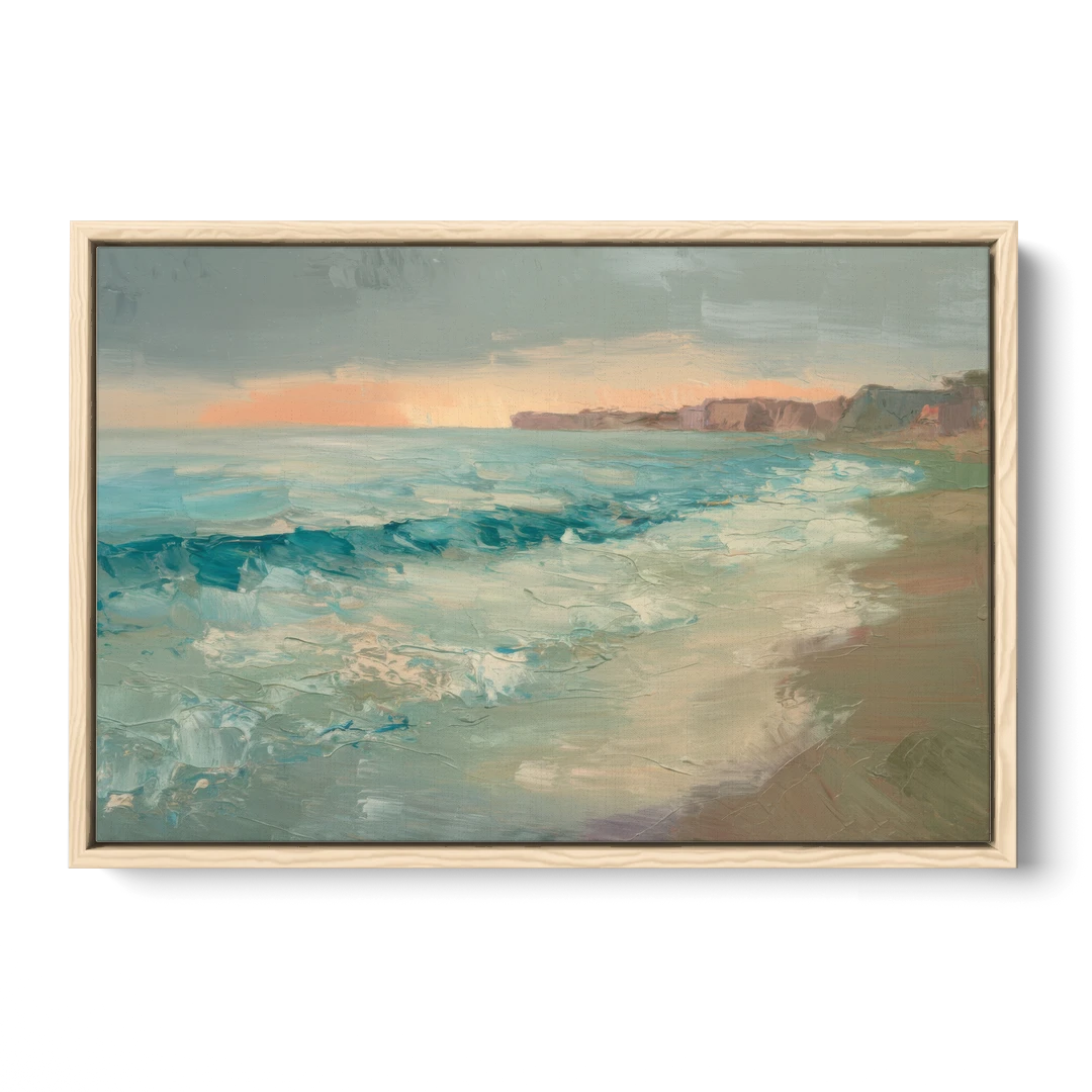 La Jolla Seaside Charm - Oak Framed Canvas Wall Art - Front
