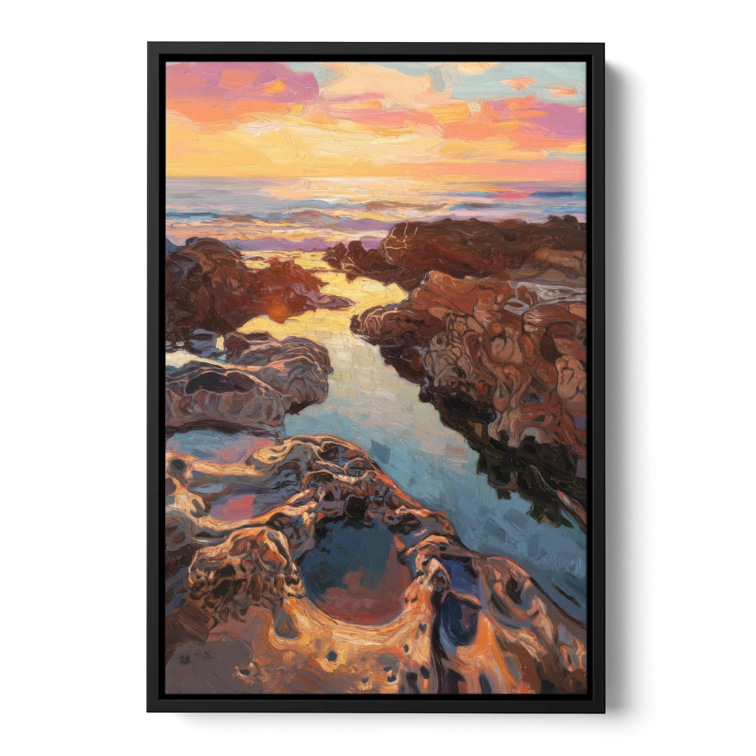 La Jolla Tidepools - Black Framed Canvas Wall Art - Front