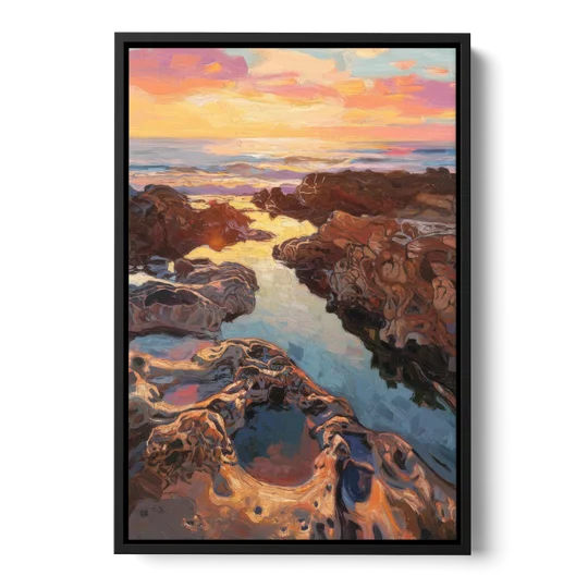 La Jolla Tidepools - Black Framed Canvas Wall Art - Front